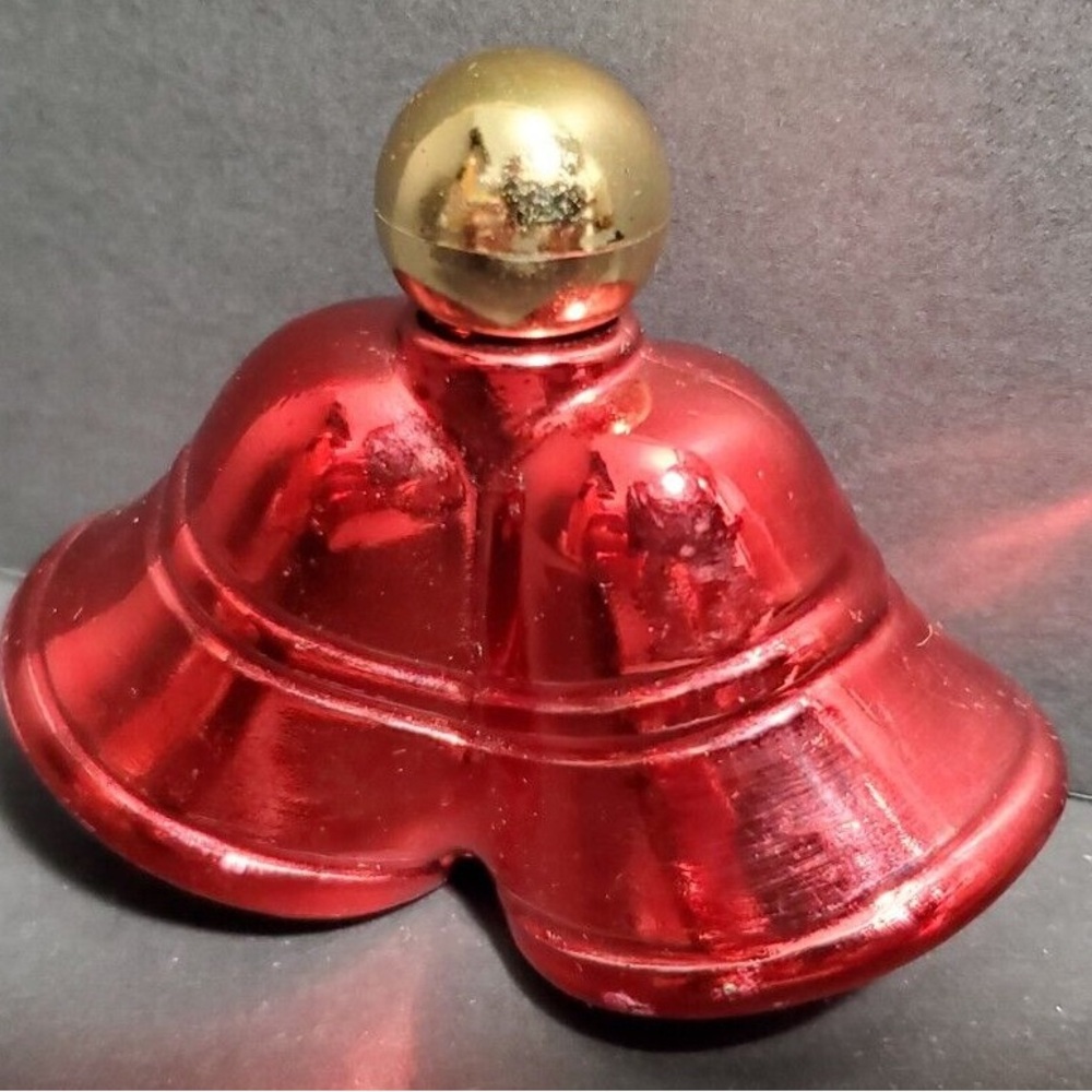 Vintage Avon Christmas Bells "To A Wild Rose" Cologne 1 fl. oz. - 2.25" tall